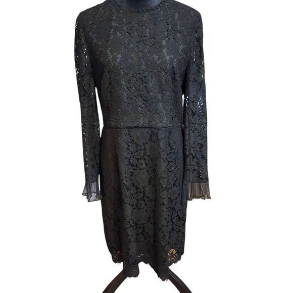 J. Crew Black Dress 12 Lace Shift Corp Core Witchy Vampire Goblin Renaissance - Picture 1 of 12